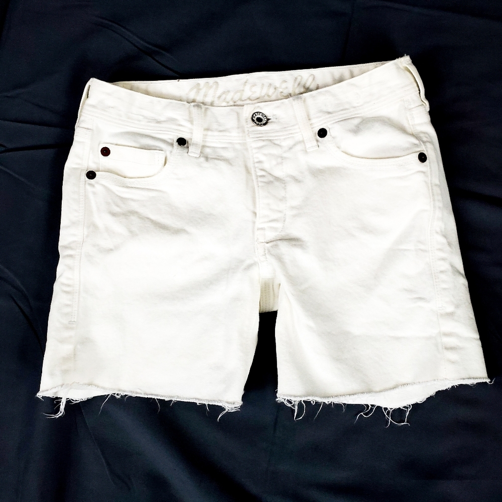 Madewell Jean Cut Off Shorts White Denim
